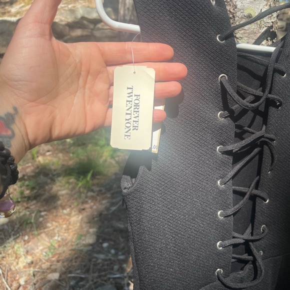 Forever 21, small, black lace up back, Never worn, mini dress - Picture 3 of 3